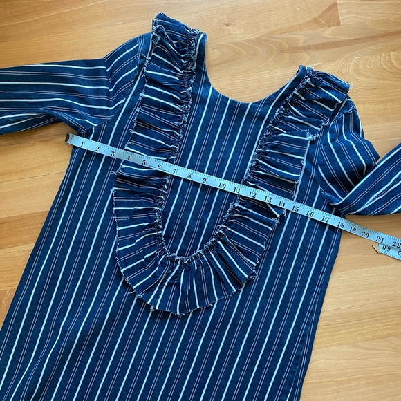 Zara striped denim dress with V back Small - Picture 11 of 12